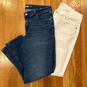OLD NAVY - Boyfriend Jeans (2 pairs blue/white) Mid-Rise